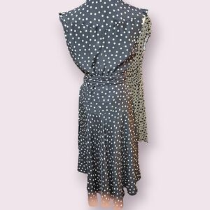 Polka Dot Asymmetrical Midi Dress in Black and White